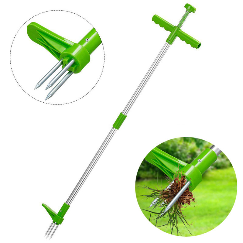 Grass Seed Spreader - Portable Long Handle Weed Remover Portable