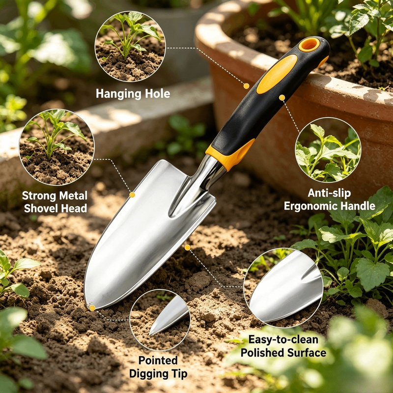 Stainless Steel Garden Trowel  - огляд і ціна Gardening Tools Trowel
